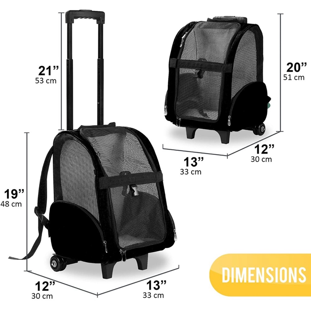 KOPEKS Deluxe Backpack Pet Travel Carrier with Wheels